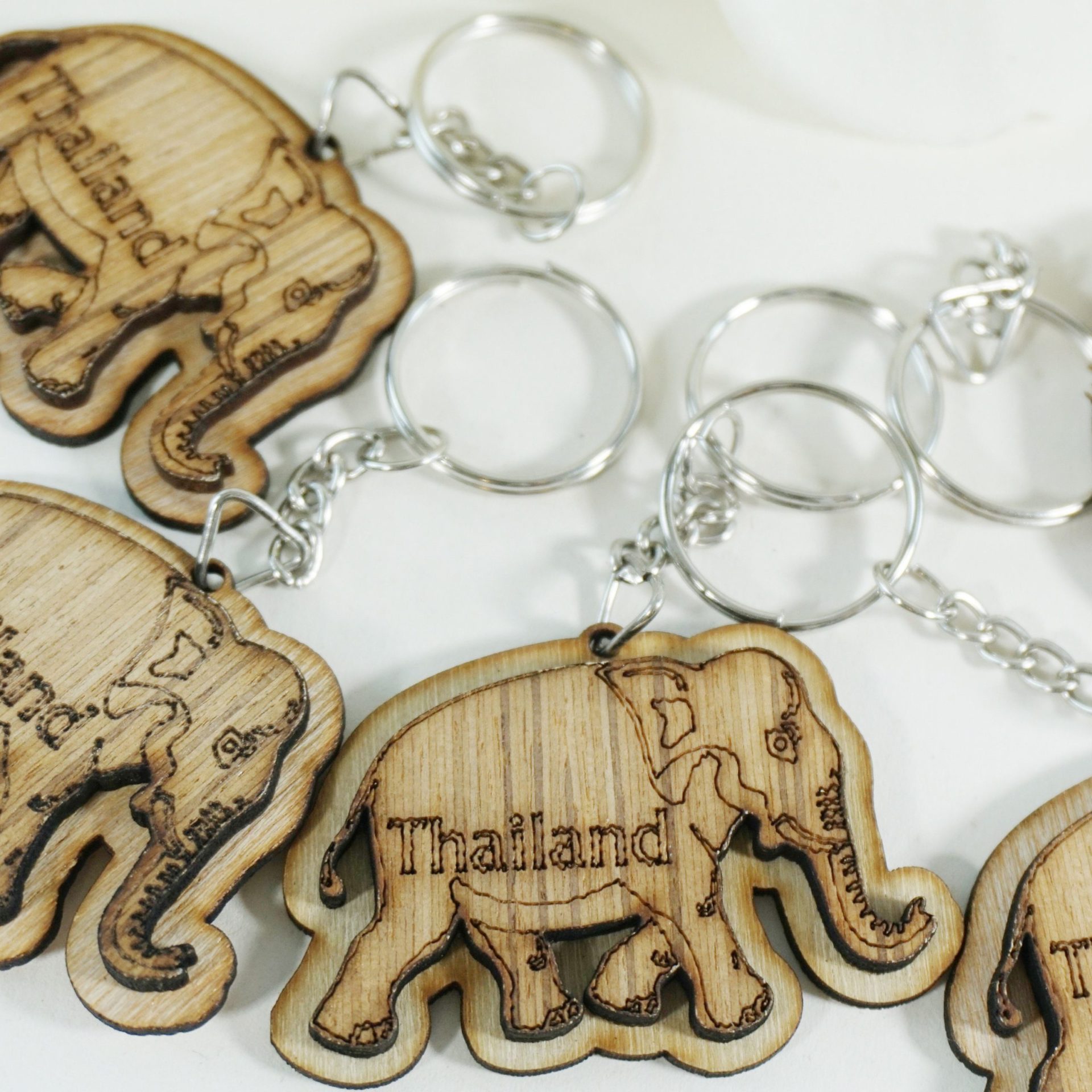 Elephant Thailand Mounts Silver Traditional Charm Keychain Key Chain Love Gift 