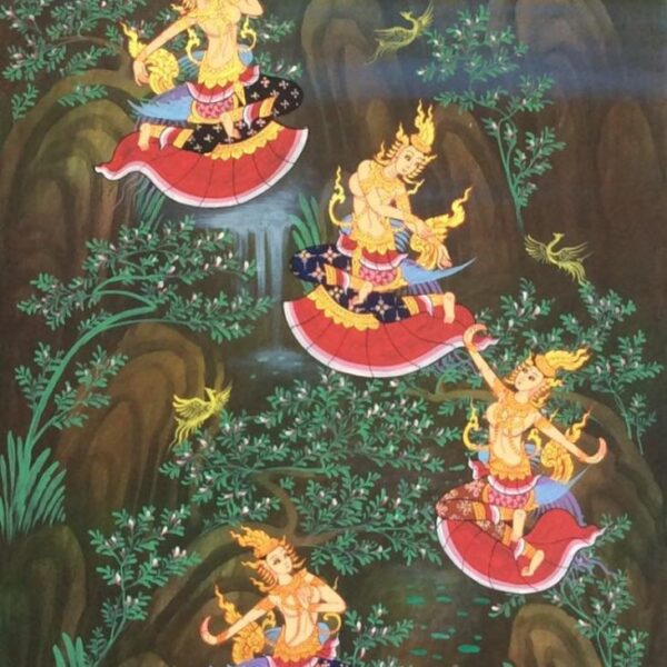 Thai Culture Wall Art Acrylic Painting On Canvas