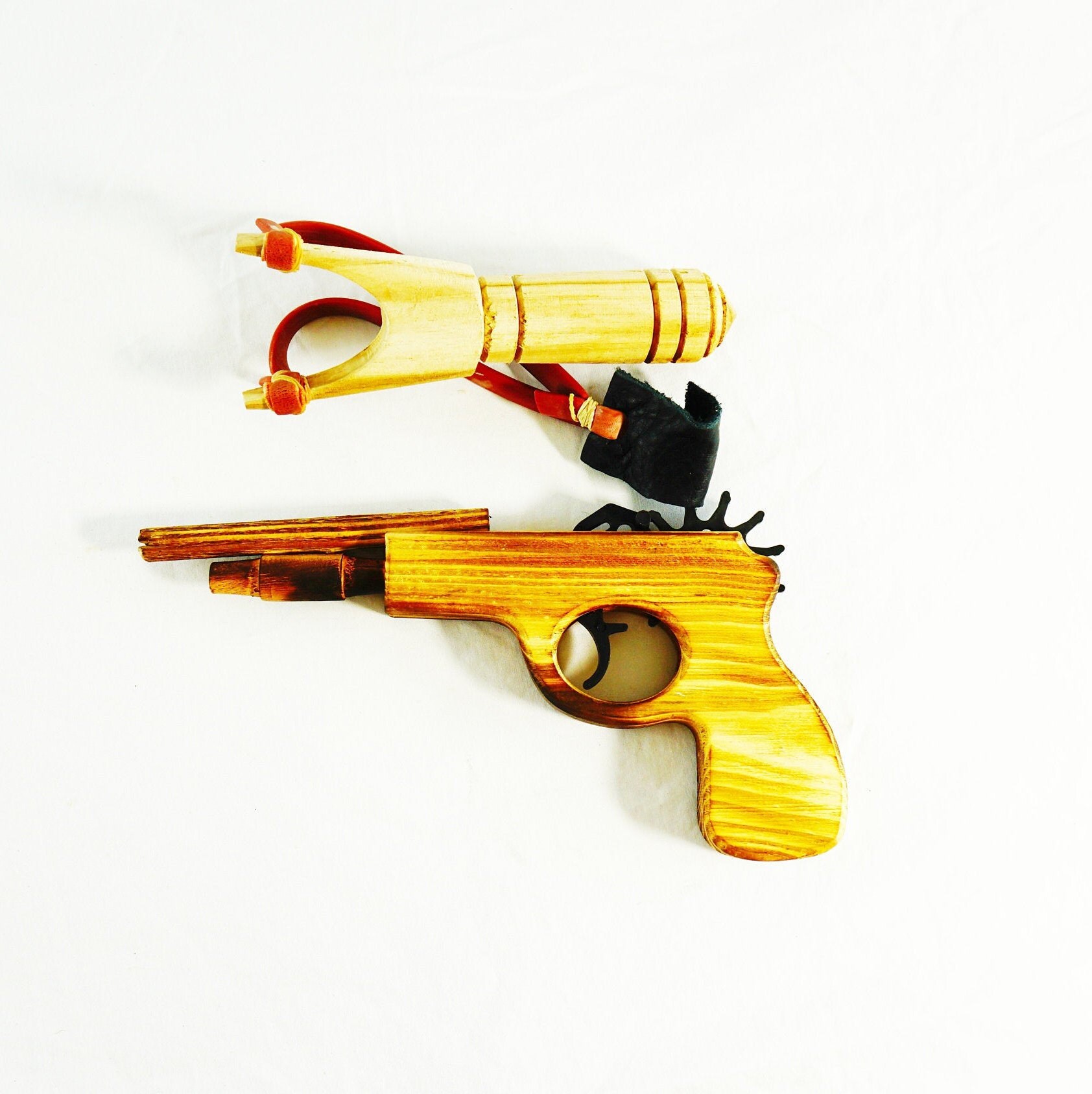 Set of Traditional Wooden Slingshot Gun - ThailandAtHome